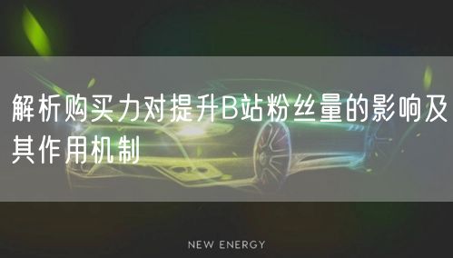 解析购买力对提升B站粉丝量的影响及其作用机制