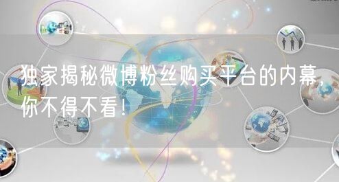 独家揭秘微博粉丝购买平台的内幕，你不得不看！