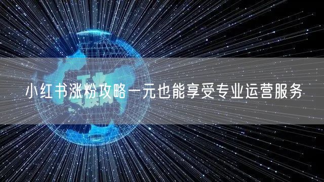 小红书涨粉攻略一元也能享受专业运营服务